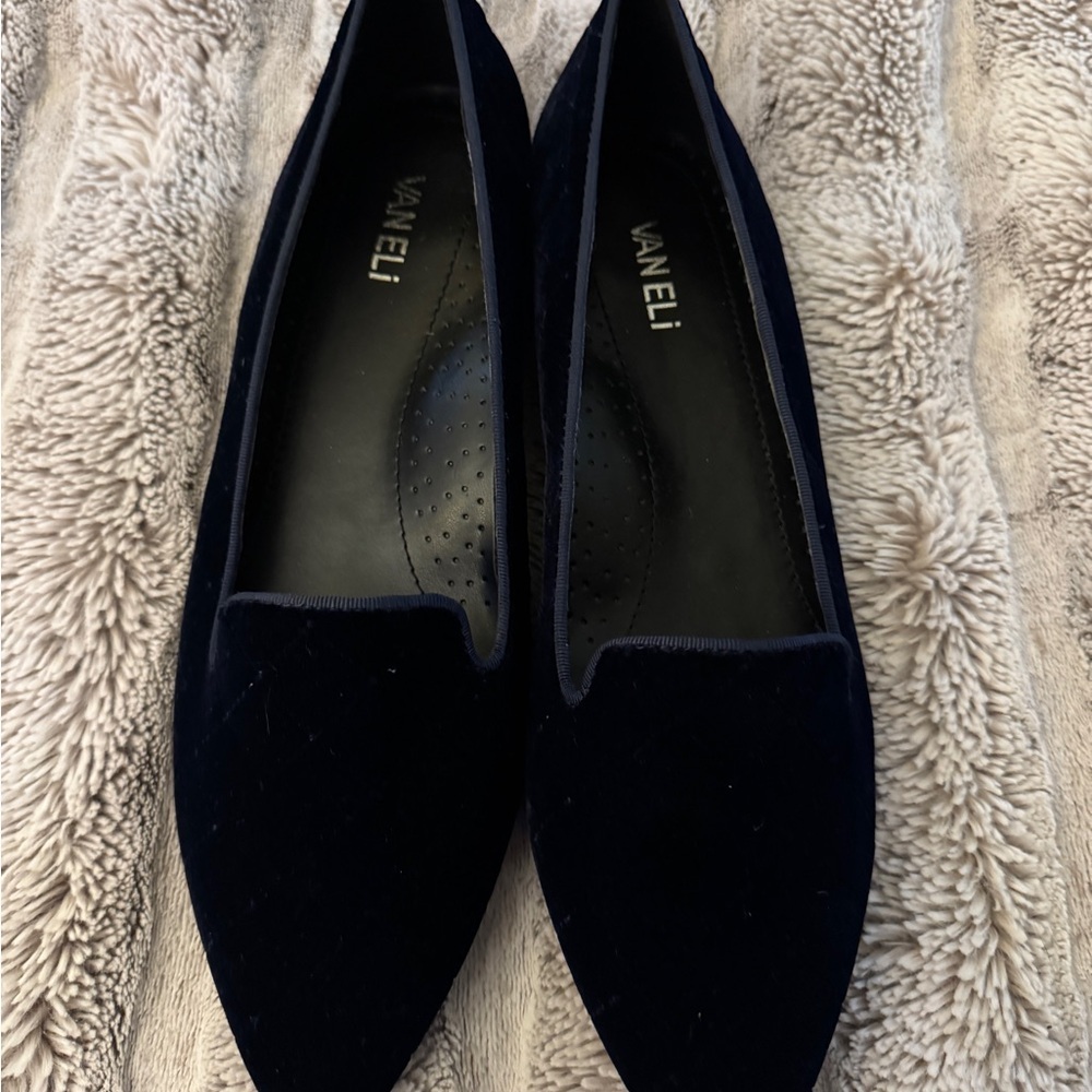 Vaneli Velvet Blue Loafers 11